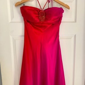 Asymmetrical satin dress
